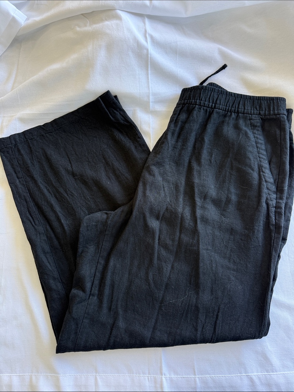Old Navy Black Linen-Blend Drawstring Pants - XL Tall